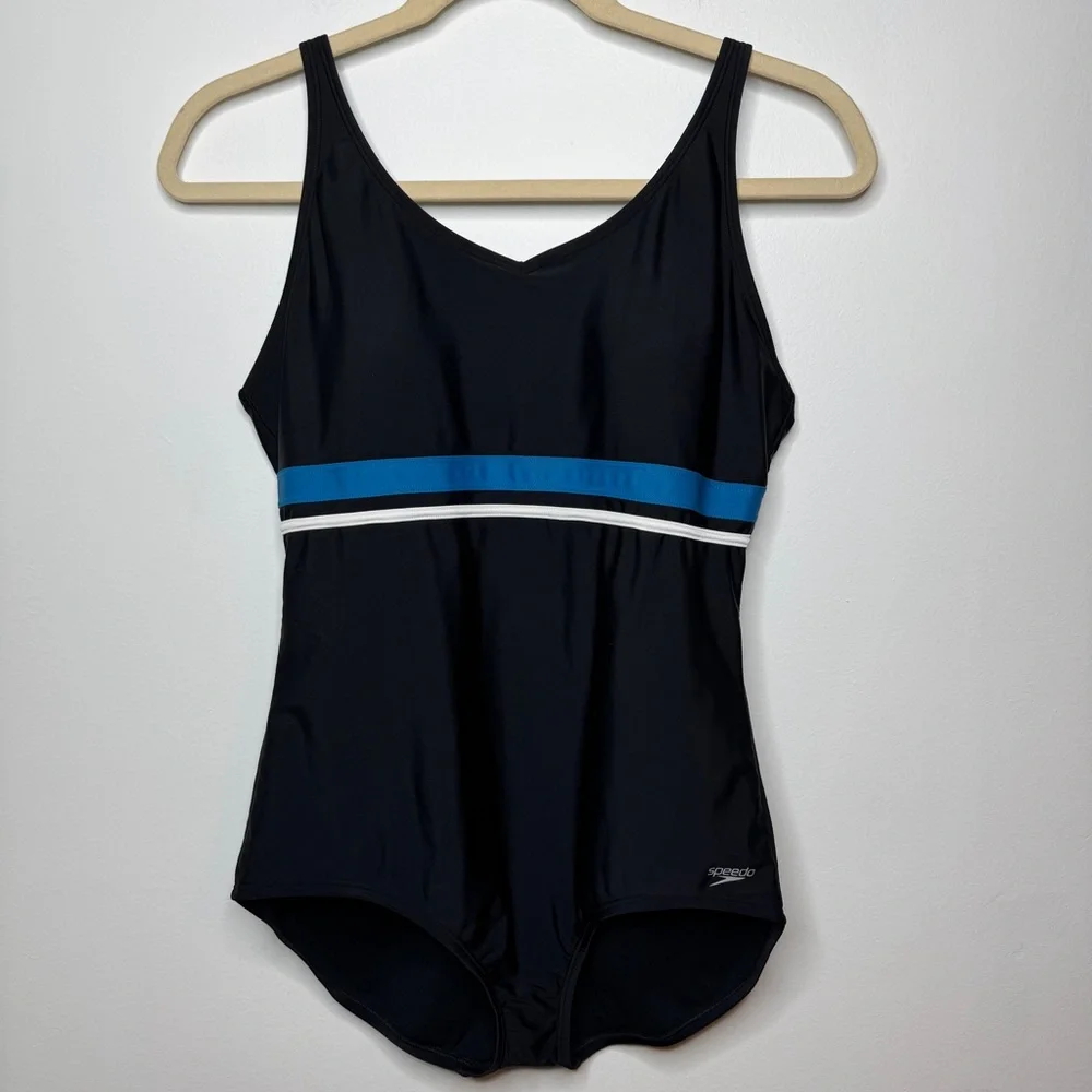 Speedo Black and Blue One Piece Swimwear